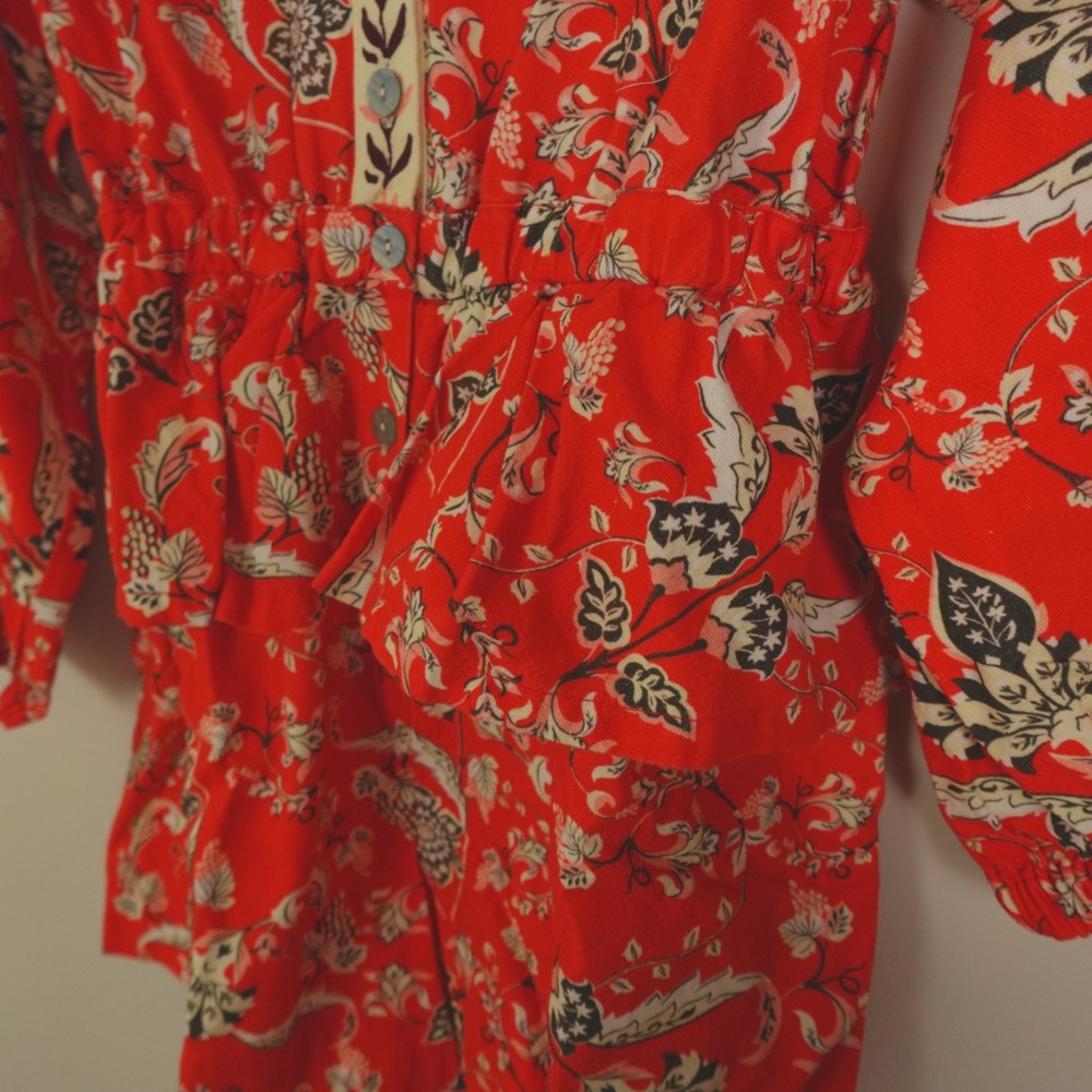 FARM Rio Orange Floral Printed Romper - Picture 8 of 16